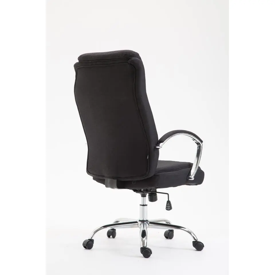 CLP Bureaustoel XL Vaud chroom Frame - Stof - zwart
