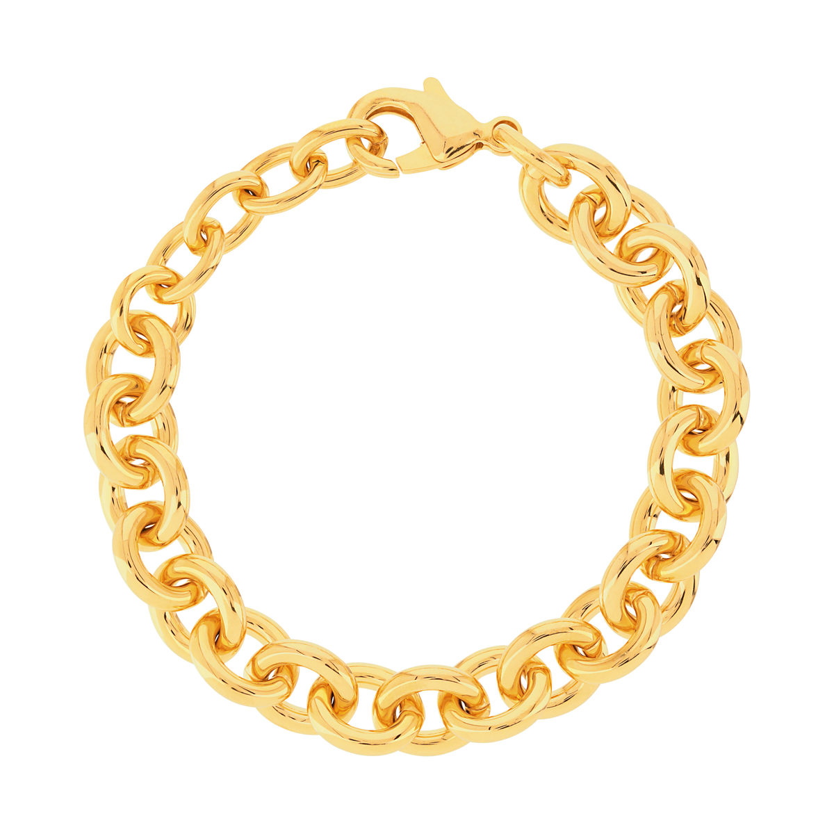Bracelet plaqué or 20 cm maillons ronds