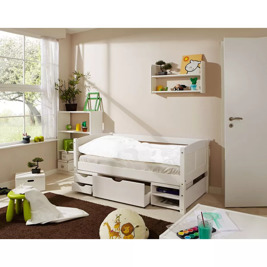 TiCAA Himmelbett Mini mit 3 Schubladen Stern Rosa