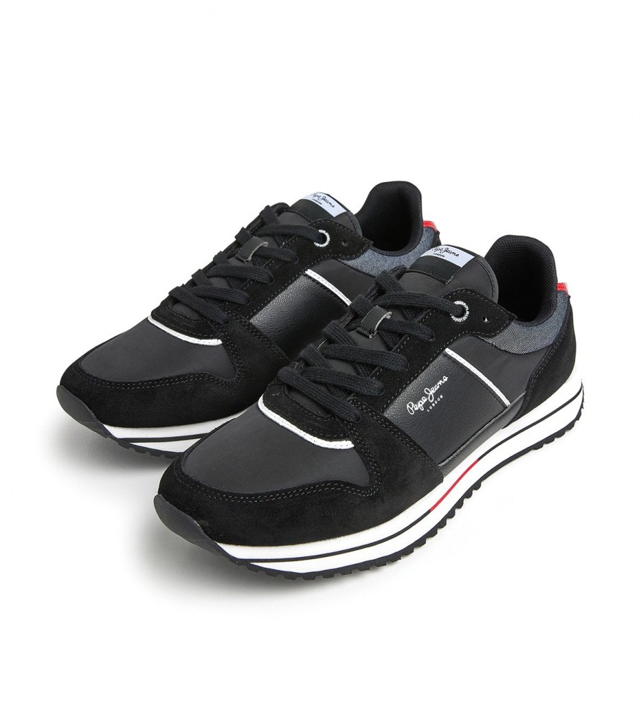 Tênis Pepe Jeans Tour Basic de couro preto