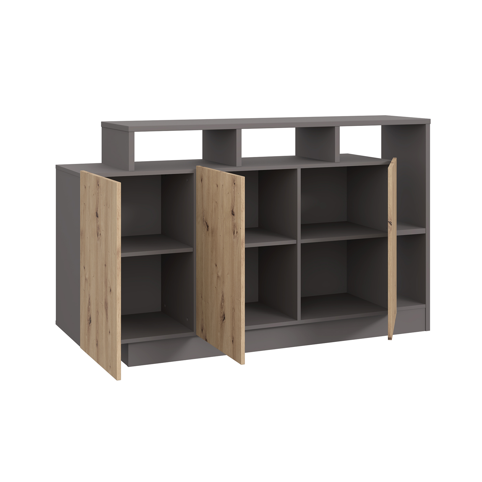 Sideboard - grau-Artisan Eiche - 155 cm breit