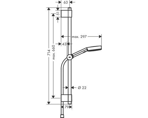 hansgrohe Pulsify Blend doucheset, chroom 24191000