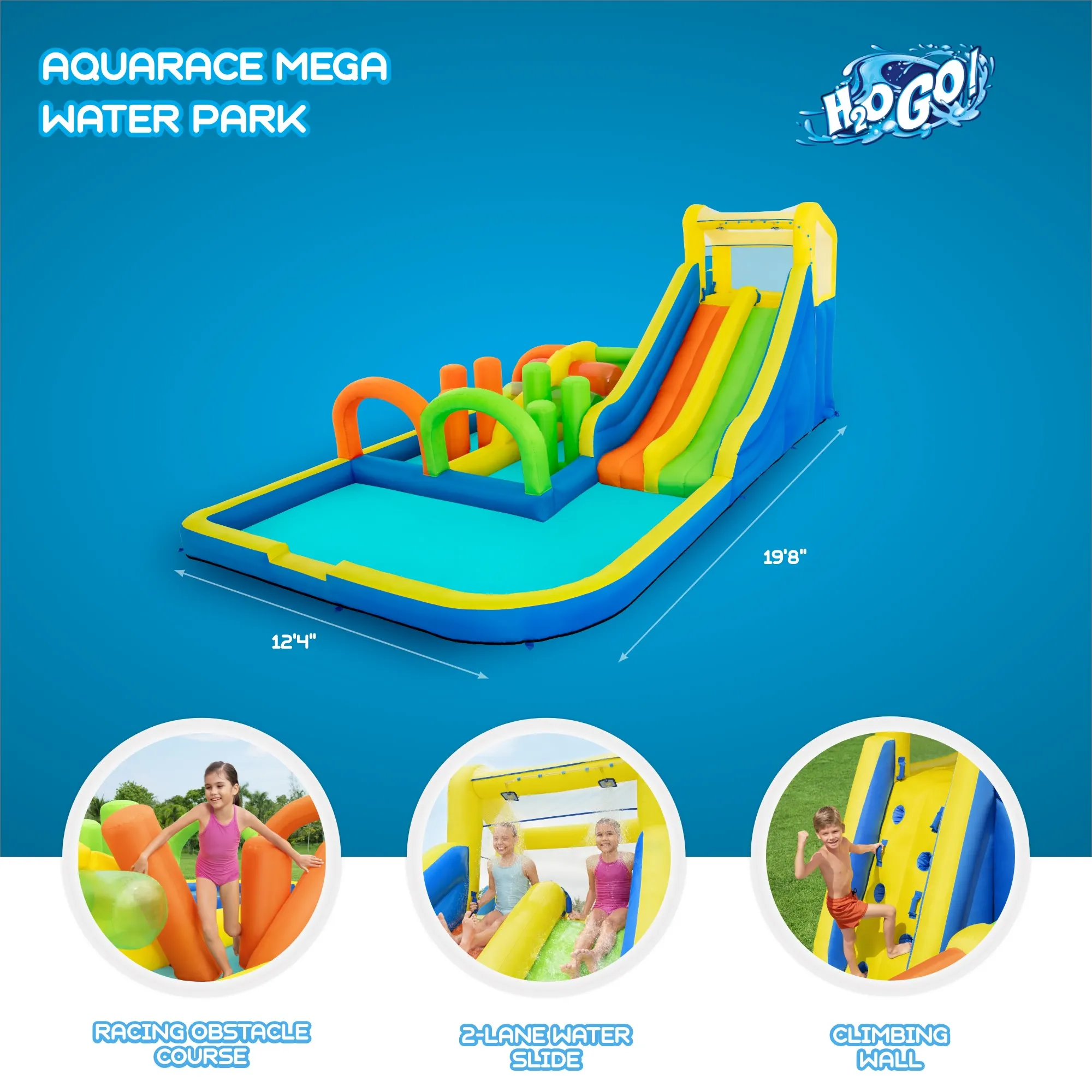 H2OGO! Parque Aquático Inflável AquaRace para Crianças