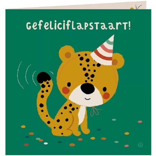 By bora verjaardagskaart met envelop - cheetah
