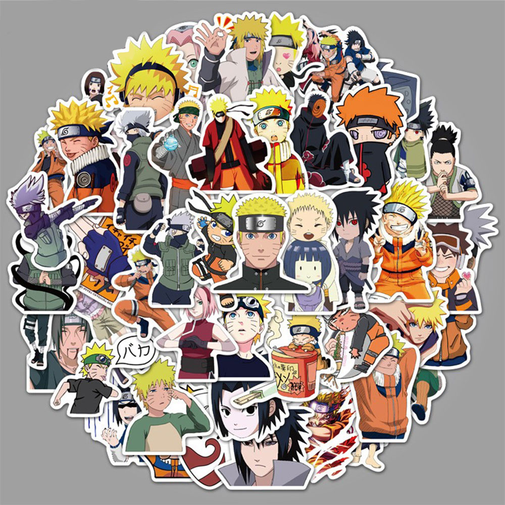 (50er Set) Anime Sticker Wasserfeste Aufkleber für Flaschen / Koffer / Fahrrad / Skateboard - Shinobi