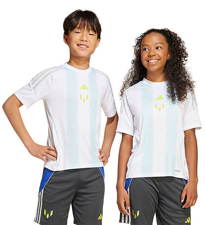 adidas Performance T-Shirt - Messi - Weiß/Fast Blue