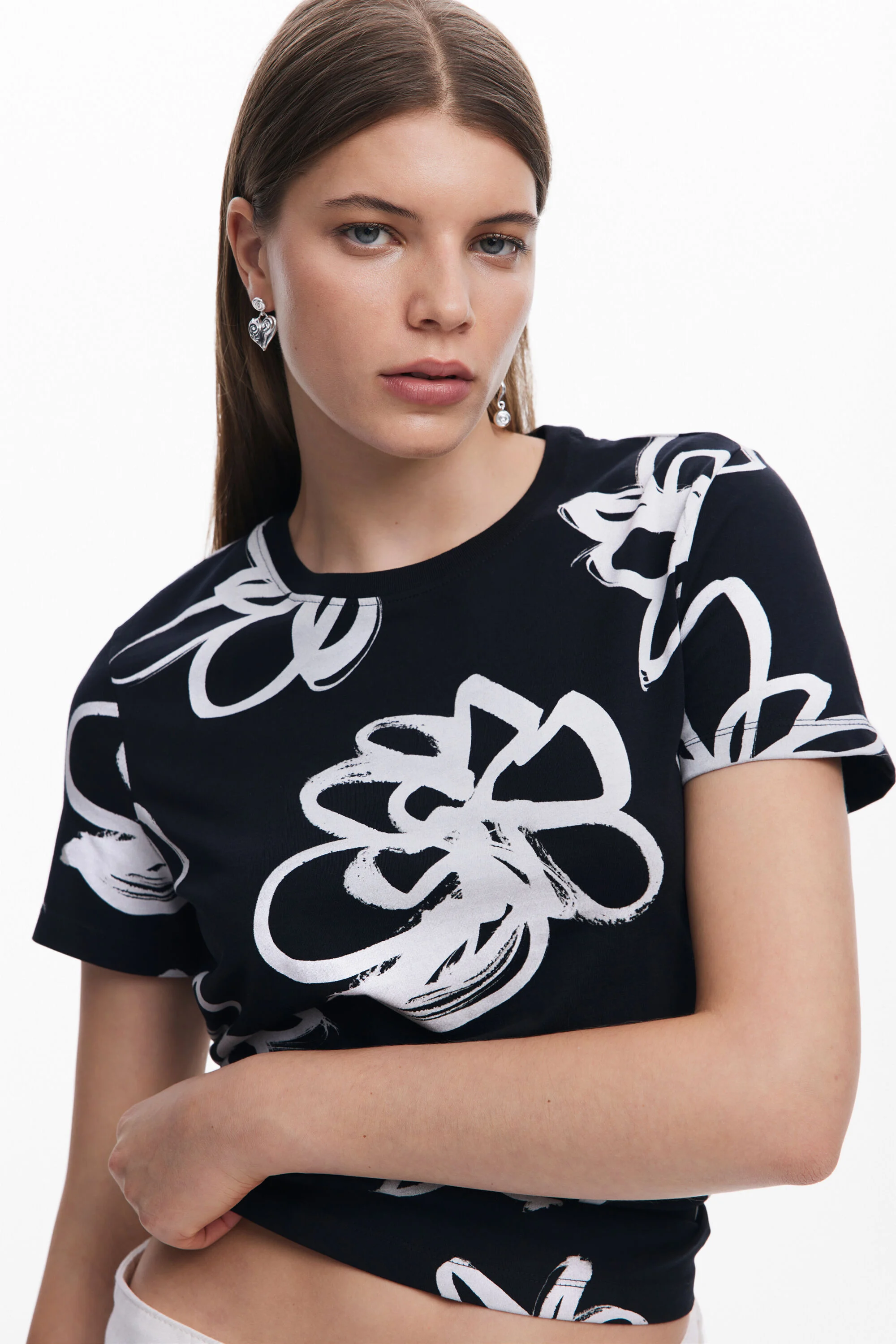 Camiseta flor grande