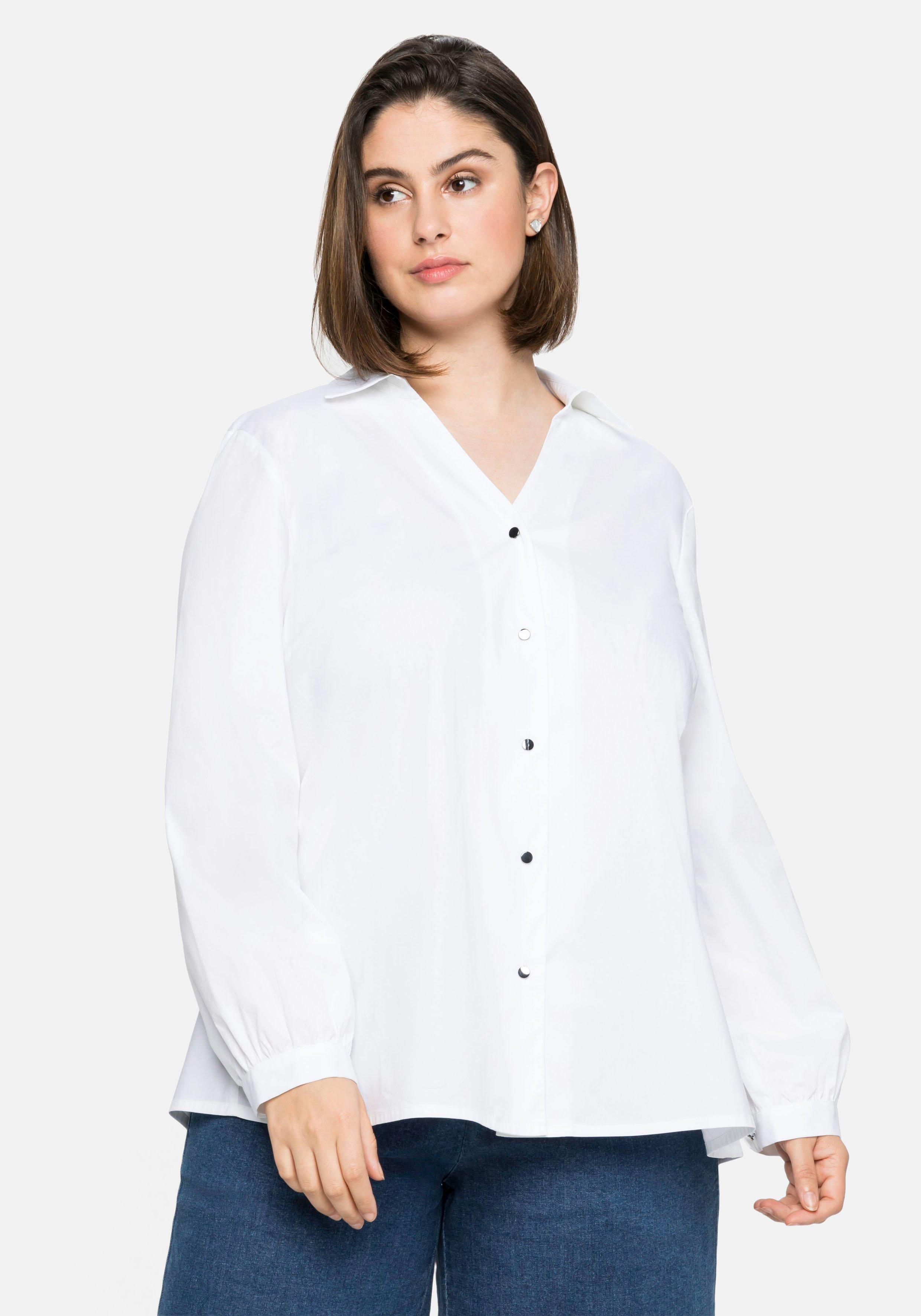 Bluse aus Popeline, mit dekorativen Falten hinten
