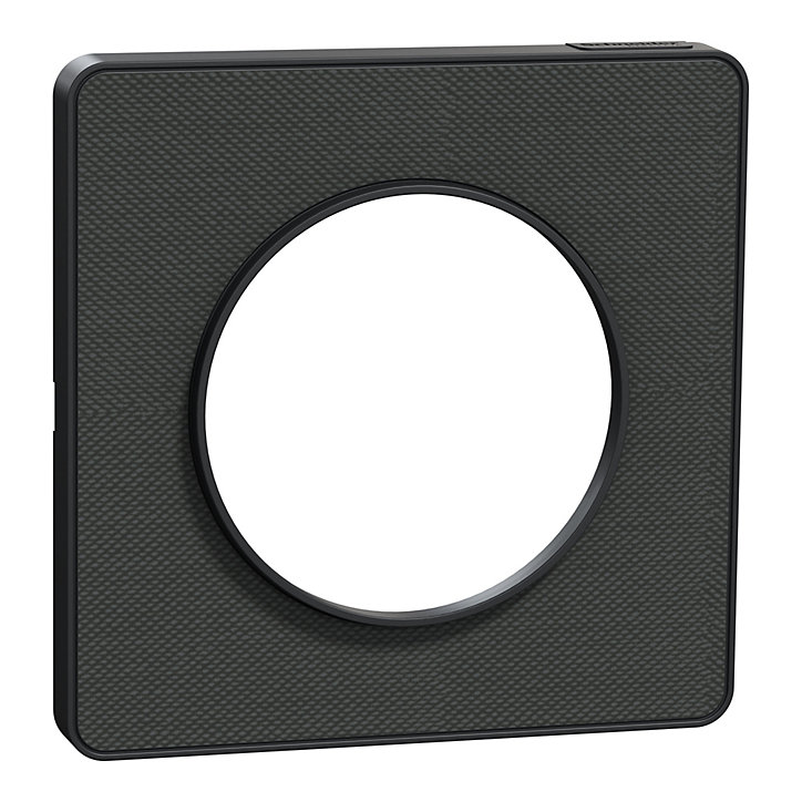 Plaque de finition 1 poste Odace Touch Kvadrat Schneider Electric tissu ombre et liseré anthracite