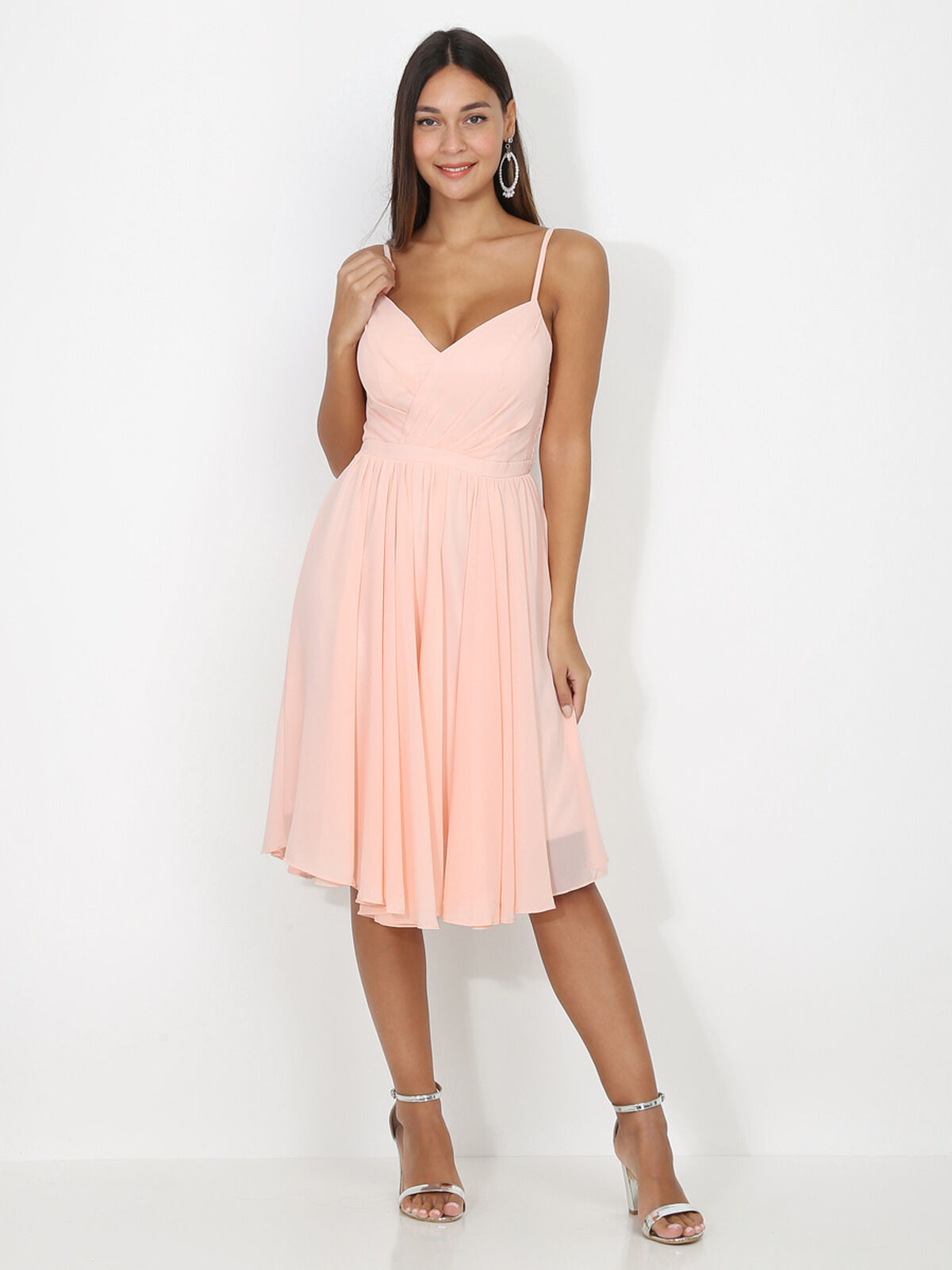 Robe patineuse drapée- Rose