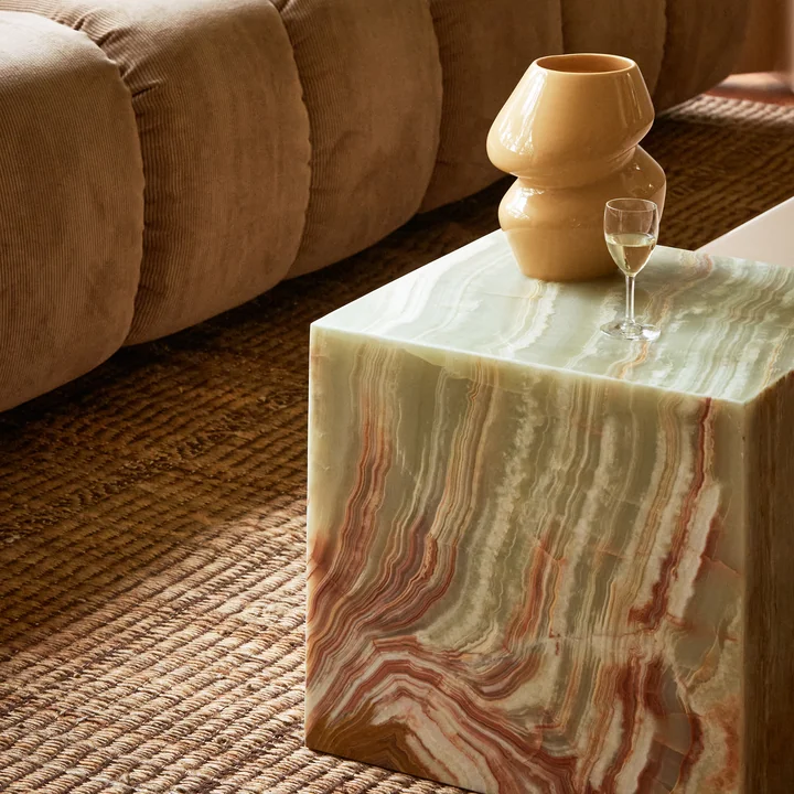 HKliving - Marble Block Table, 35 cm onyx