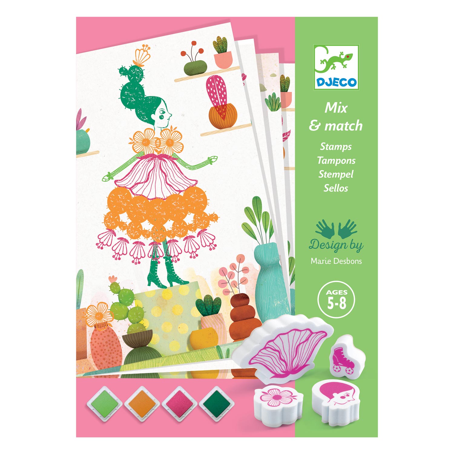 Djeco Mix en Match Bloemenmeisje Stempels