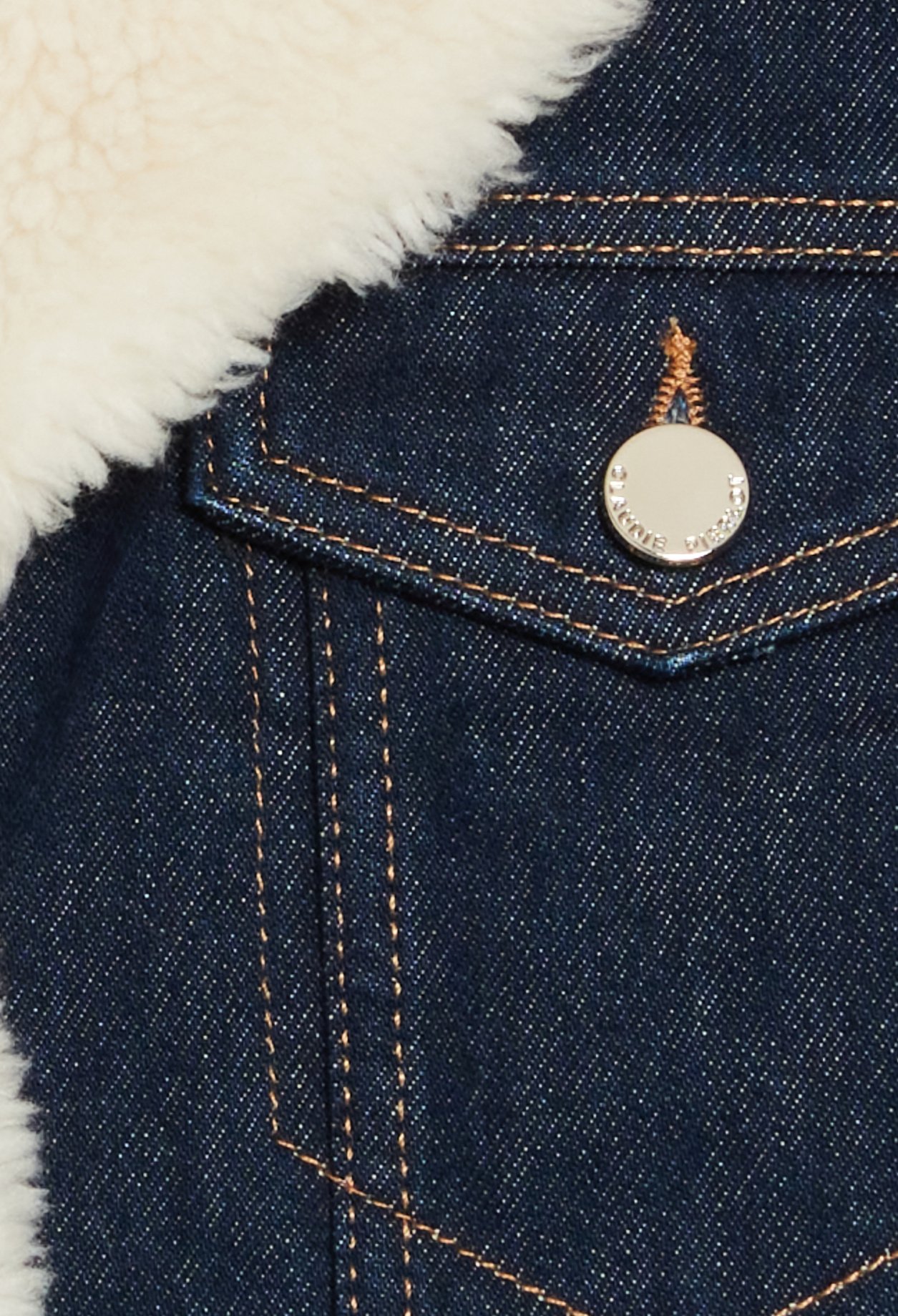 Blouson jean double fausse fourrure
