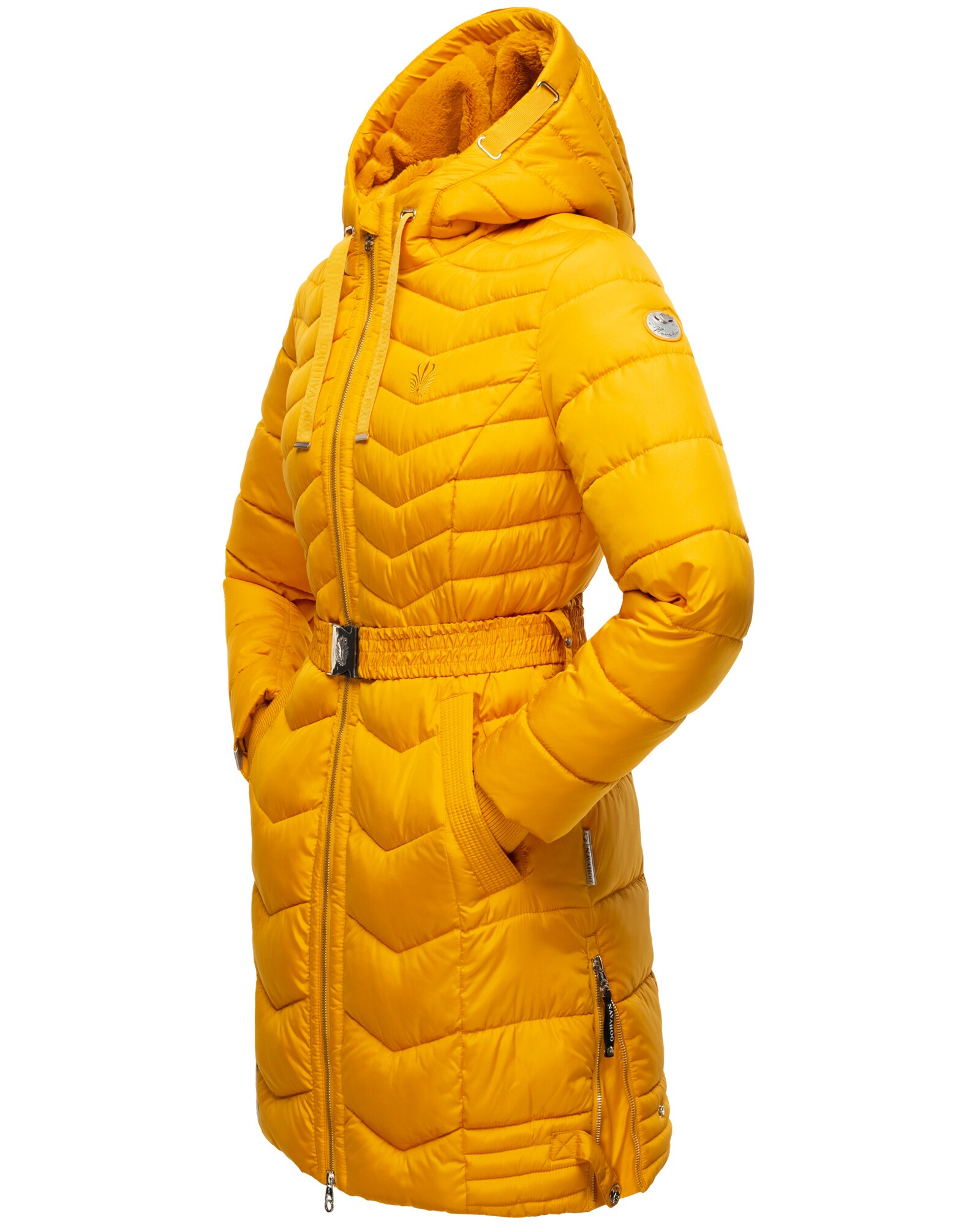 NAVAHOO Damen Steppmantel Stylischer Wintermantel mit süßen Details Alpenveilchen