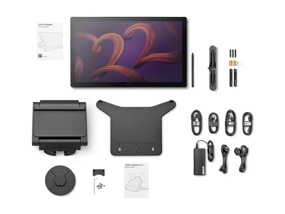 Wacom Cintiq Pro 22 - Digitizer m/ LCD-skærm - 47.6 x 26.8 cm - multi-touch - elektromagnetisk - 8 knapper - kablet - USB-C, HDMI, DisplayPort