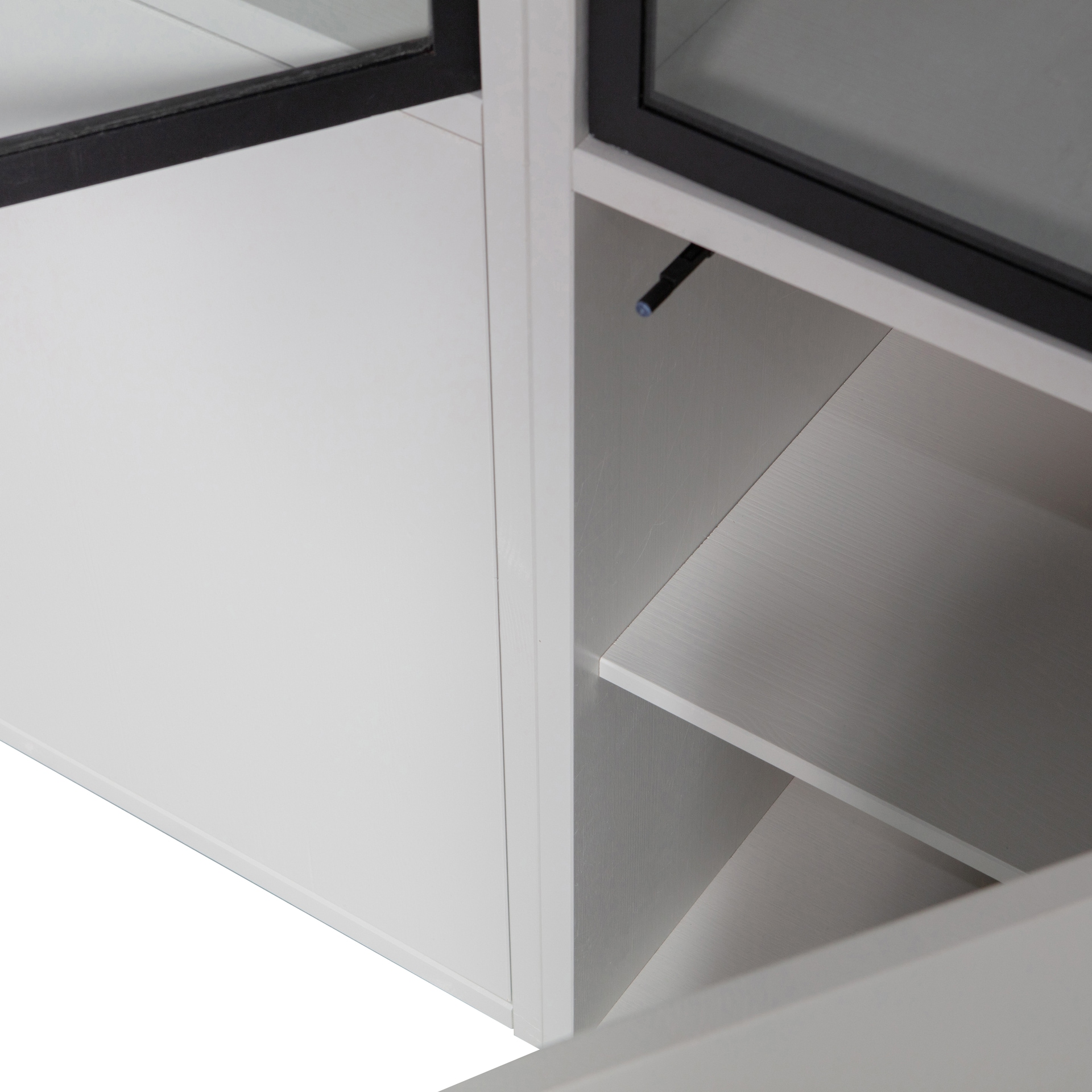 Vitrine BASIC 101 x 230 cm nebelgrau/schwarz