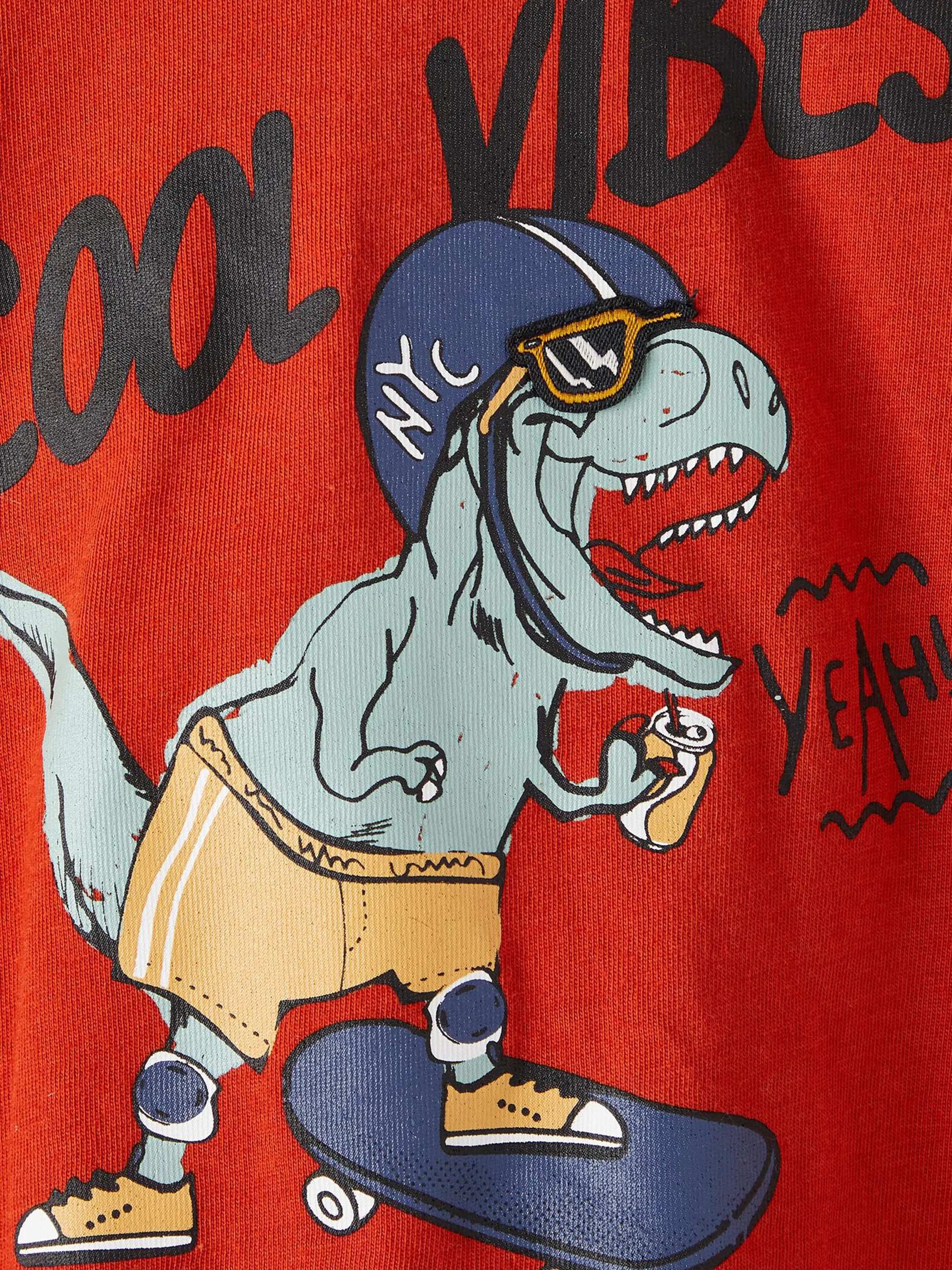 Jungen Langarmshirt mit Frontprint und Applikation
