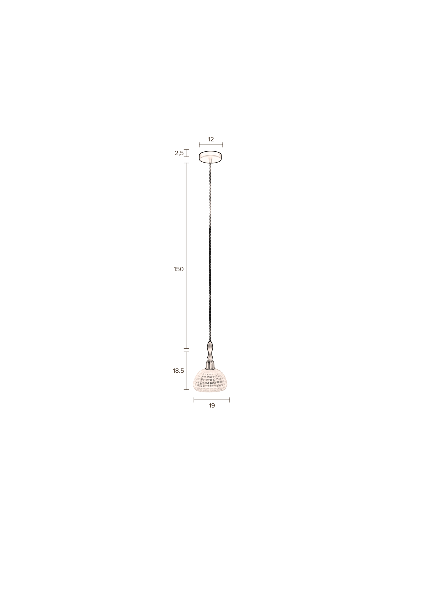 Dutchbone hanglamp Poppy Dutchbone Poppy Hanglamp Breed