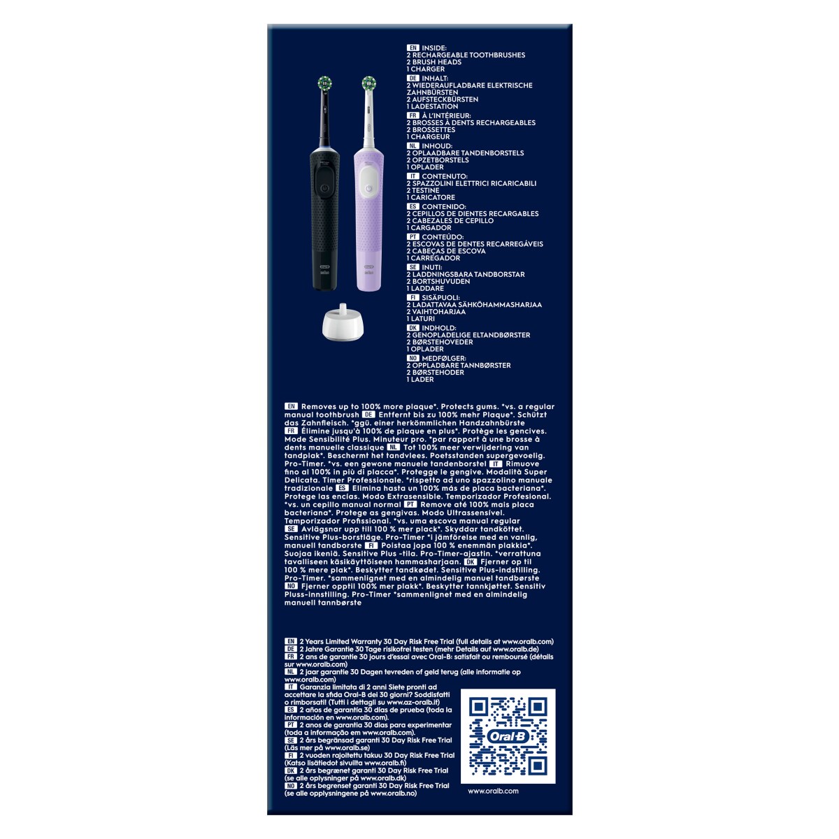Oral-B Vitality Pro D103 Duo Black/Lilac Violet elektrische Zahnbürste