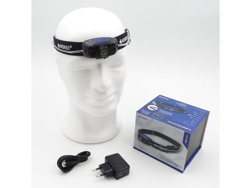 Nordride Stirnlampe LED Active Sport R, 330 Lumen, IP65, Sc Extraleichte Stirnlampe mit fokussierbarem Licht