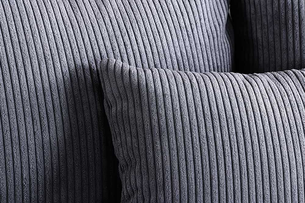 Modernes XXL Sofa ELEGANCIA 285cm anthrazit Cord inklusive Kissen Bigsofa