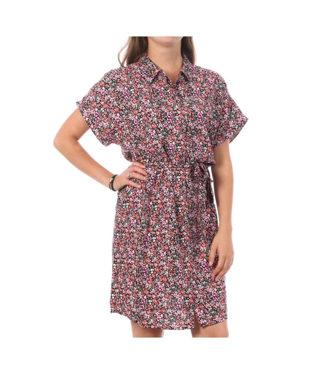 Robe Chemise Rose/Noir Femme Vero Moda Easy