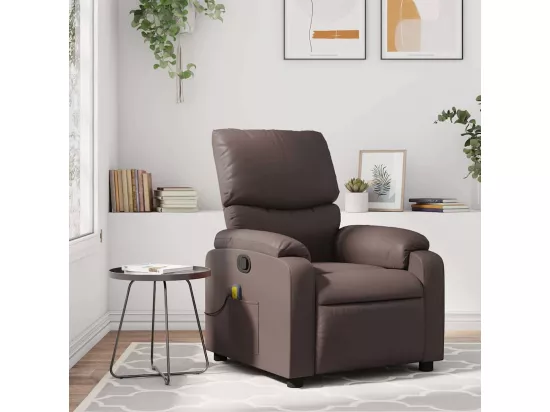 Fauteuil de massage inclinable Marron Similicuir