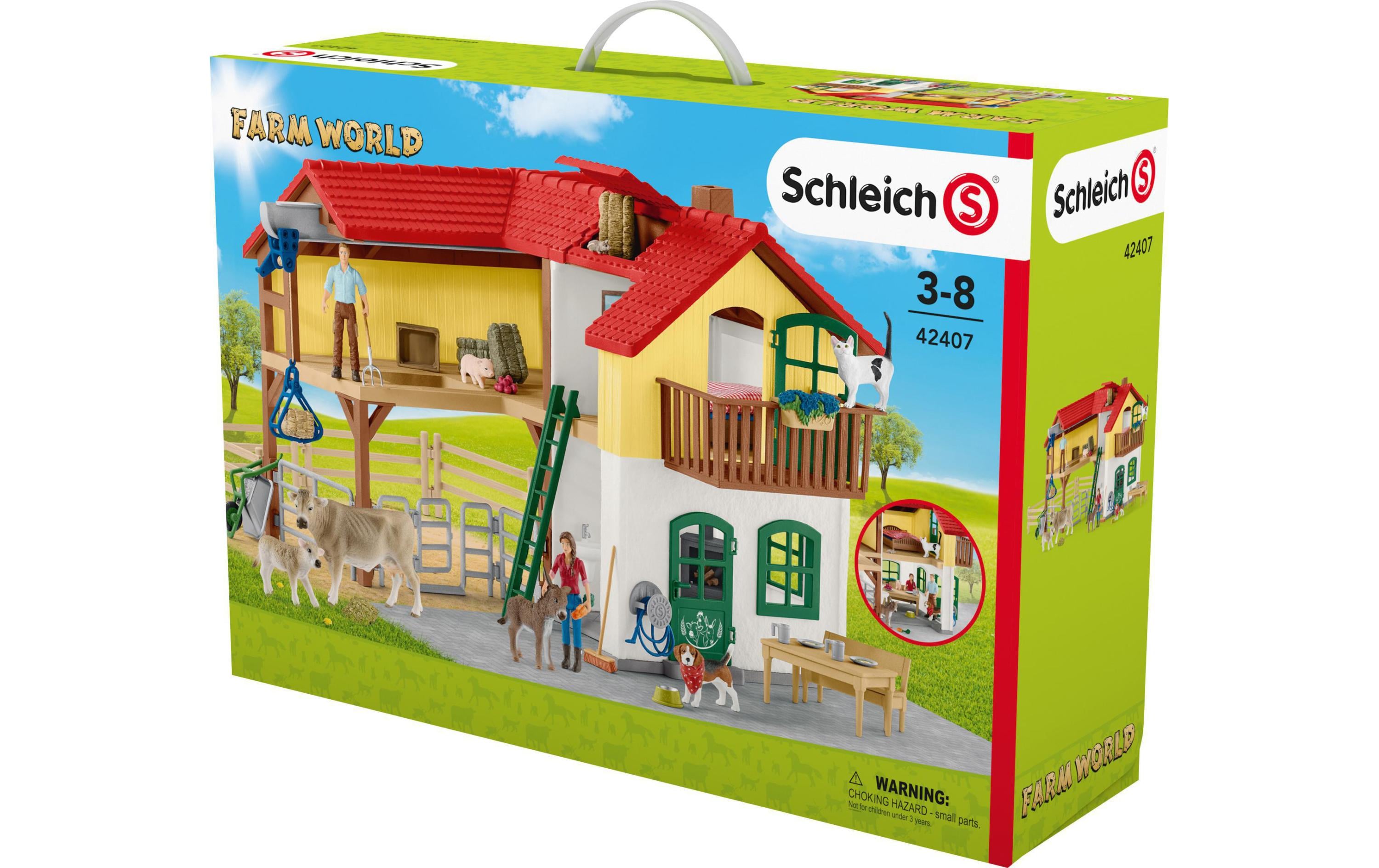 Spielfigurenset Farm World Bauernhaus mit Stall und TierenGrosser Bauernhof mit Tieren und Zubehör