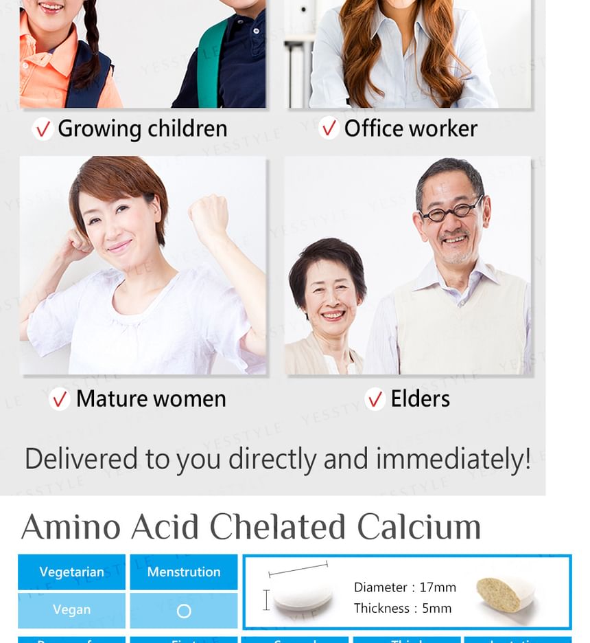 BHK's - Aminozuur gechelateerde calciumtabletten