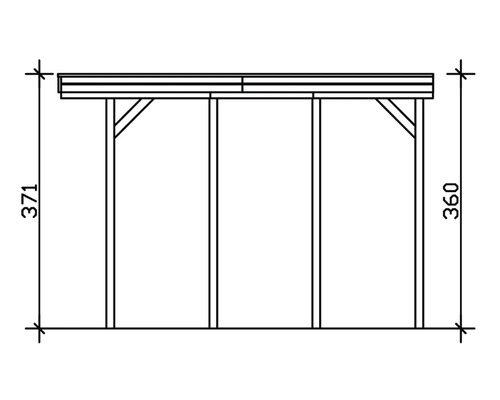SKAN HOLZ Friesland Caravan enkele carport inclusief aluminium dakpanelen en H-paalankers, 397 x 555 cm, grijs
