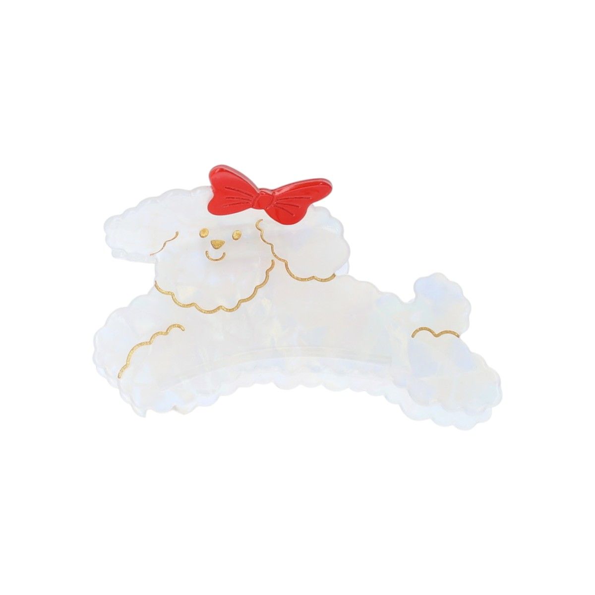 Pince à cheveux crabe caniche blanc Roodoudou