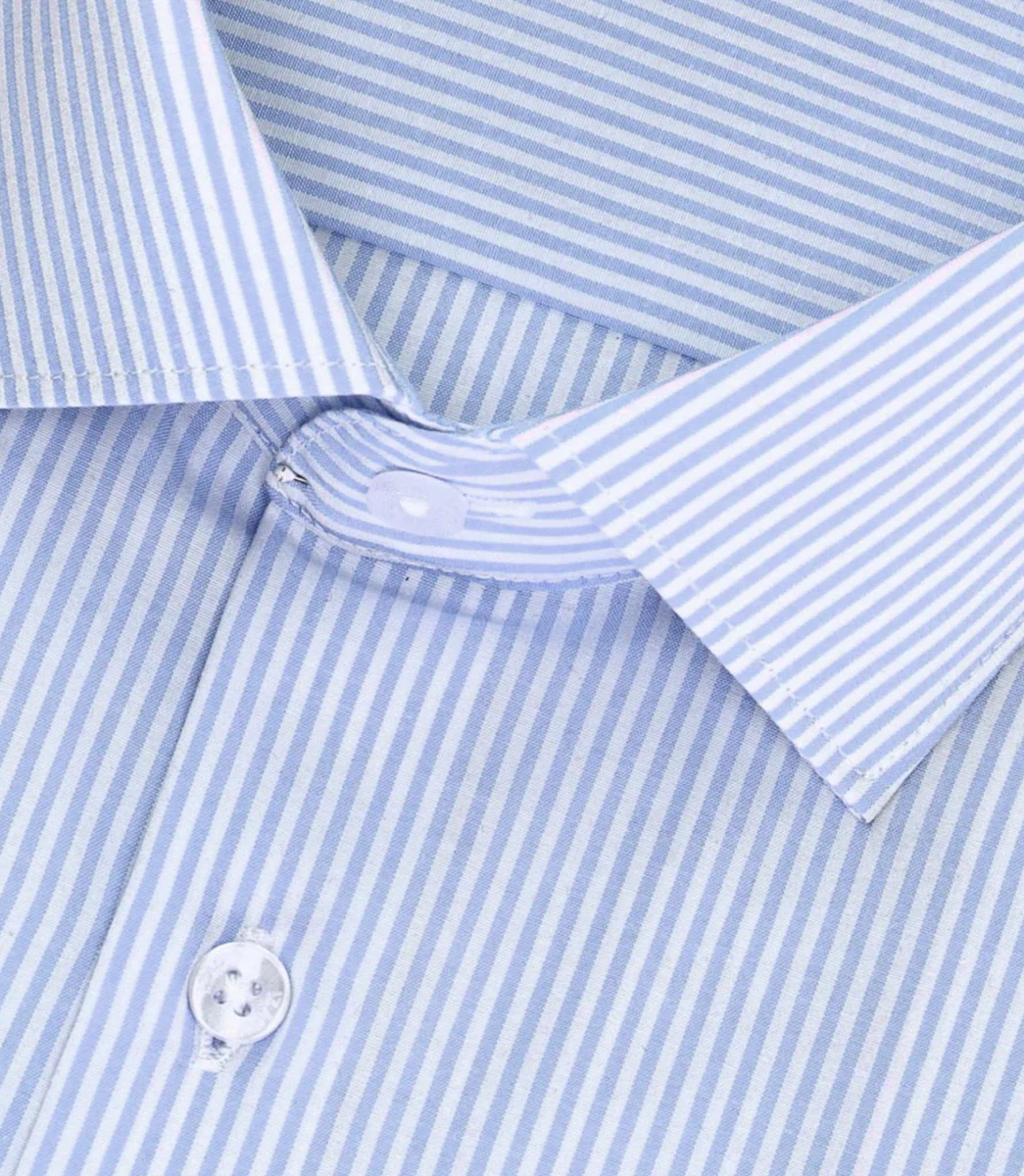 Chemise slim à rayures bleu ciel MADDOX