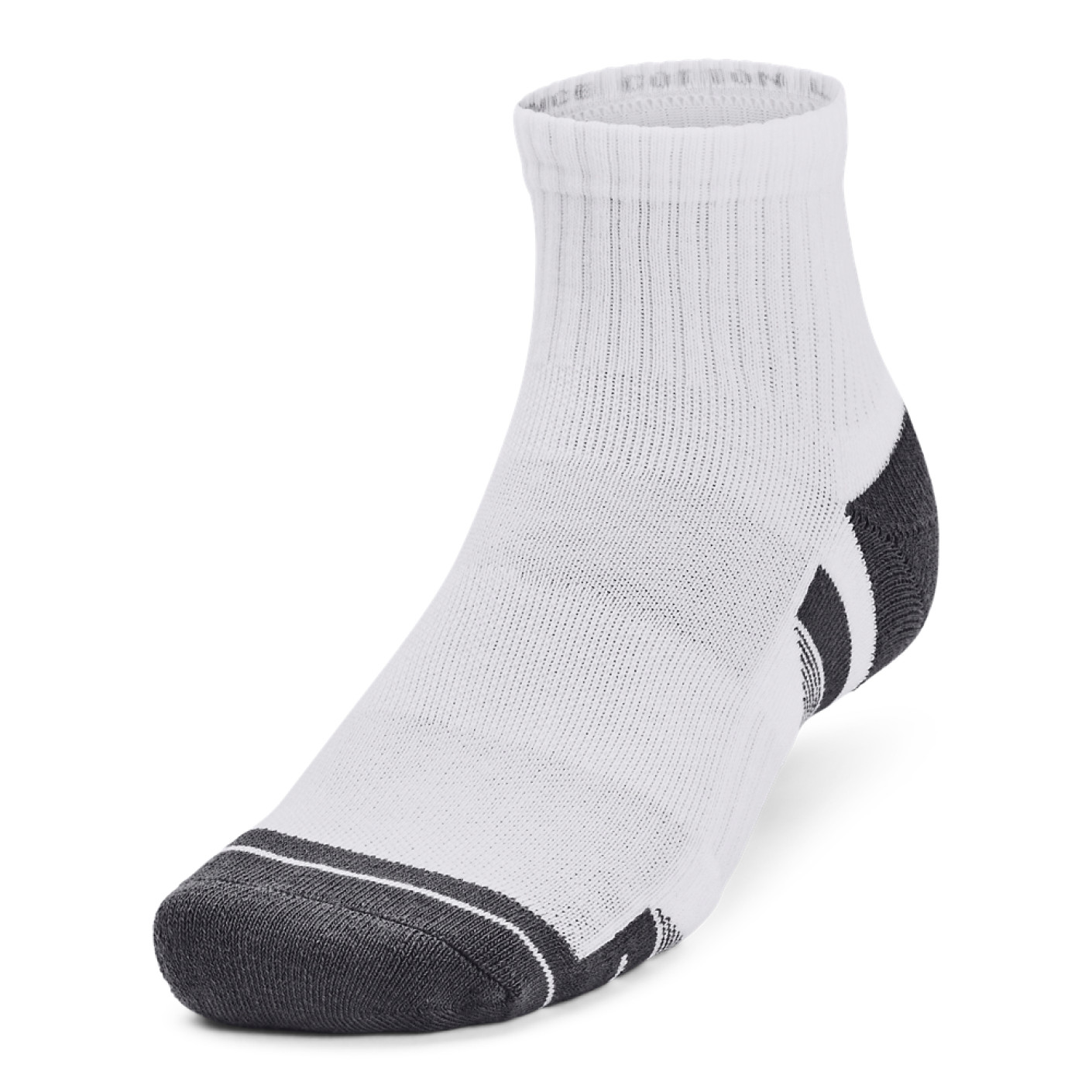 Under Armour Performance Cotton Quarter Sportsokken 3-Pack Wit Grijs