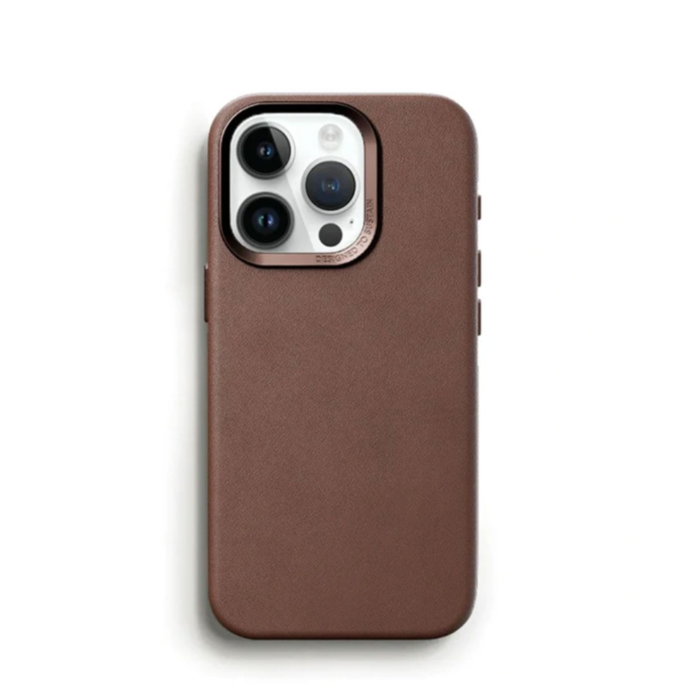 iPhone 15 Pro Max MagSafe Bio Leather Case Schutzhülle Vegan Biologisch Abbaubar (ECO732) - Braun