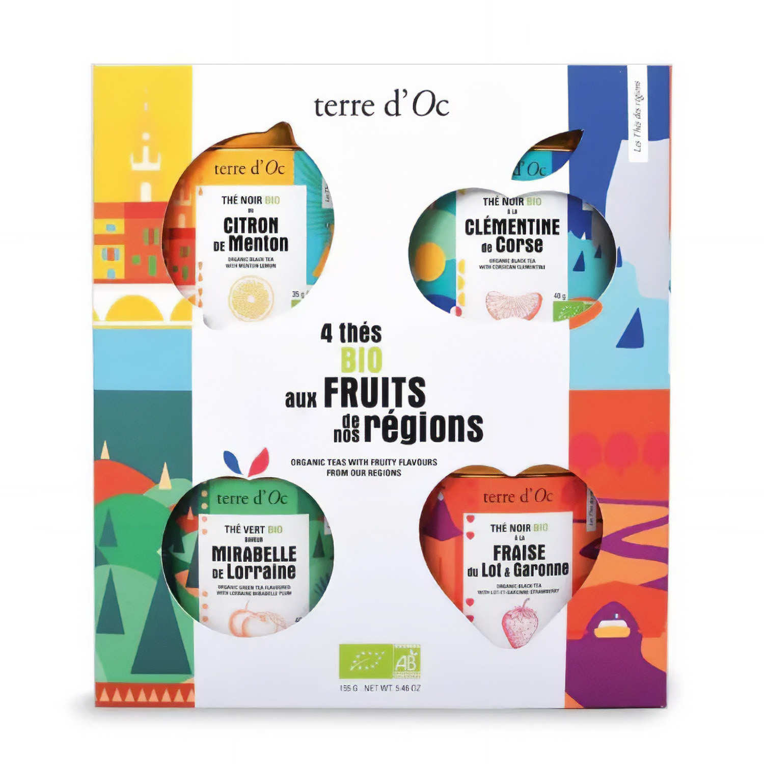 Coffret 4 thés bio aux fruits de nos régions