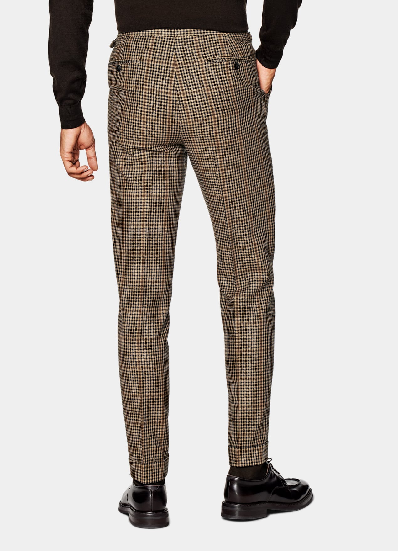 Costume Havana coupe Tailored marron moyen pied-de-poule
