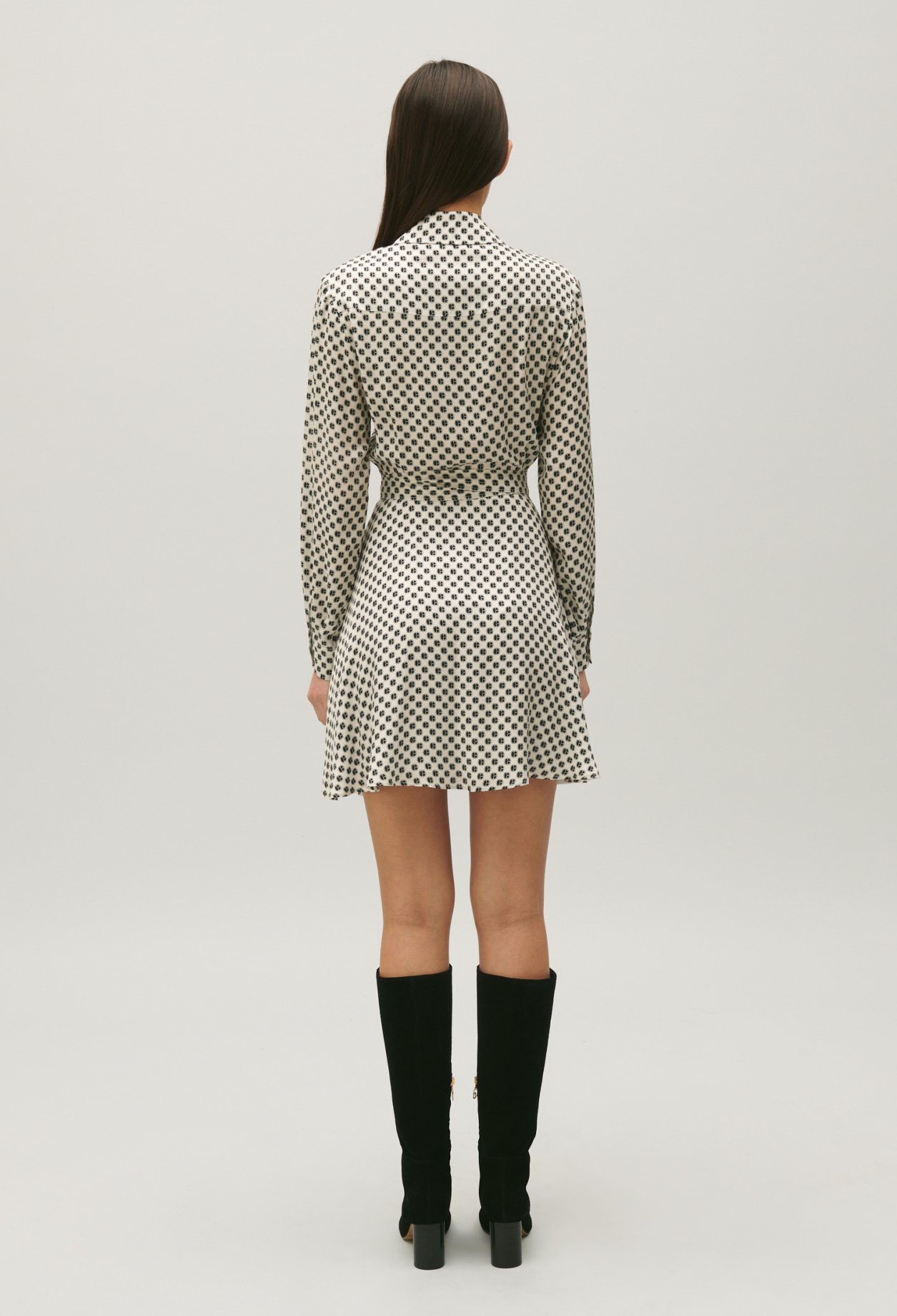 Robe portefeuille imprime noir et blanc