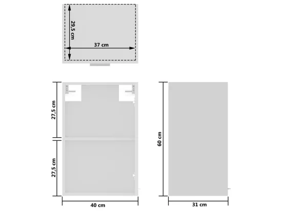 Armoire en verre suspendue 