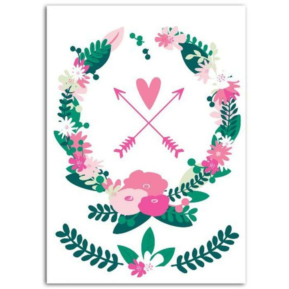 Textile thermocollant 15 x 21 cm - couronne de fleurs