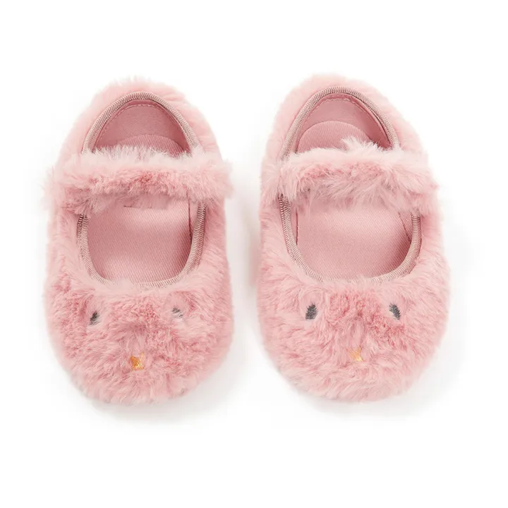Bonton Chaussons Façon Fourrure Mia | Rose