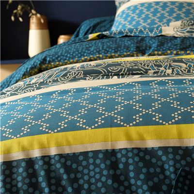 Linge de lit rayures et micro-motif - BECQUET CRÉATION