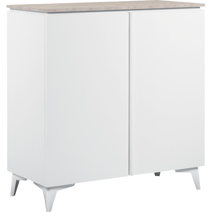 Kommode Santo, Spanplatte Glas weiss, 90 x 99 x 40 cm