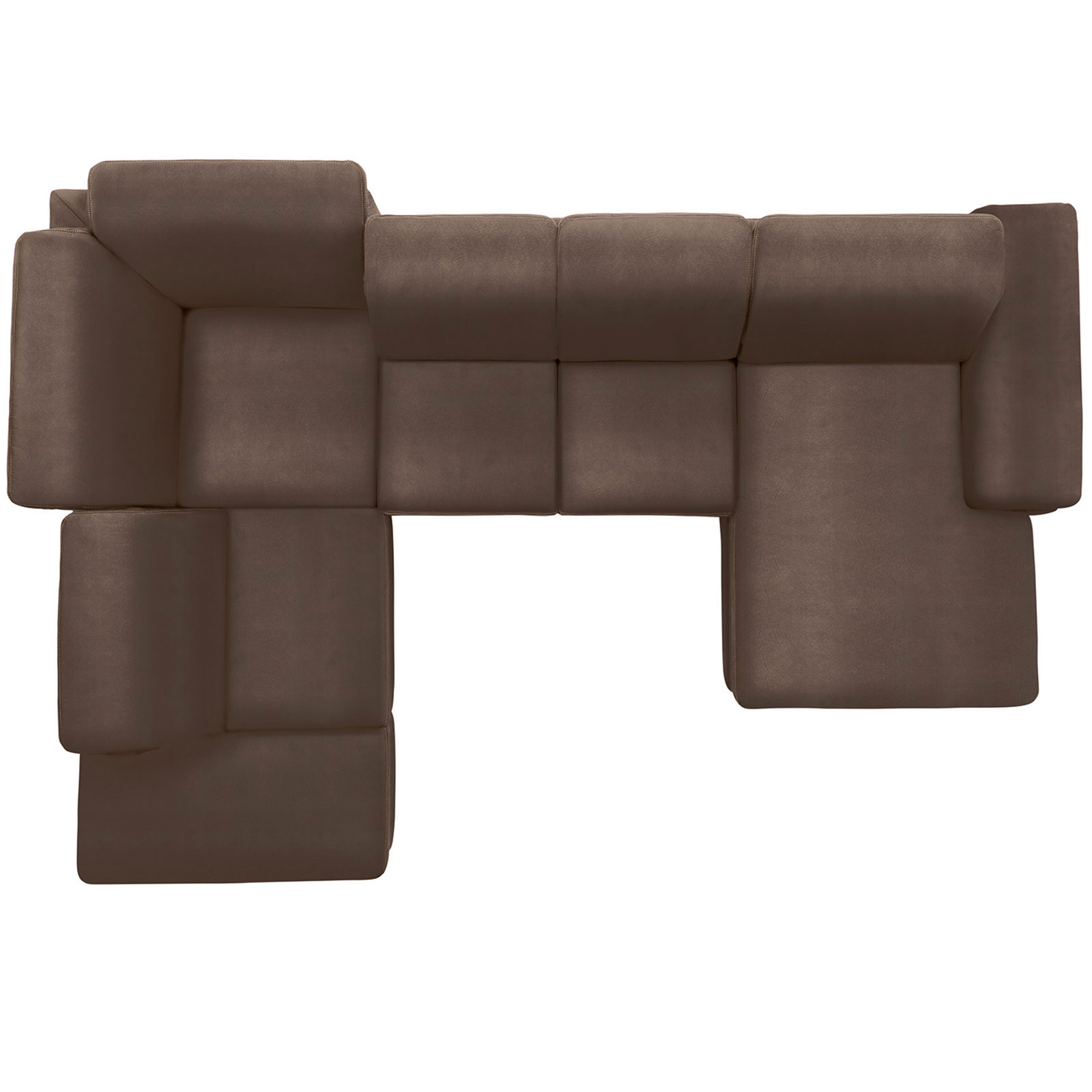 polsterpower Boxspring-Wohnlandschaft - Saddle nougat - Basismodell - Recamiere rechts