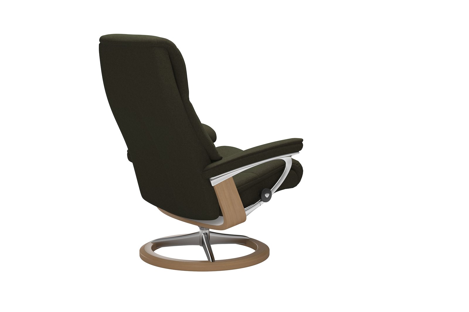 View lenestol Tekstil Calido Green – Signature understell – Alu – Eik - Medium