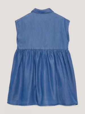 Vestido evasê com gola franzida