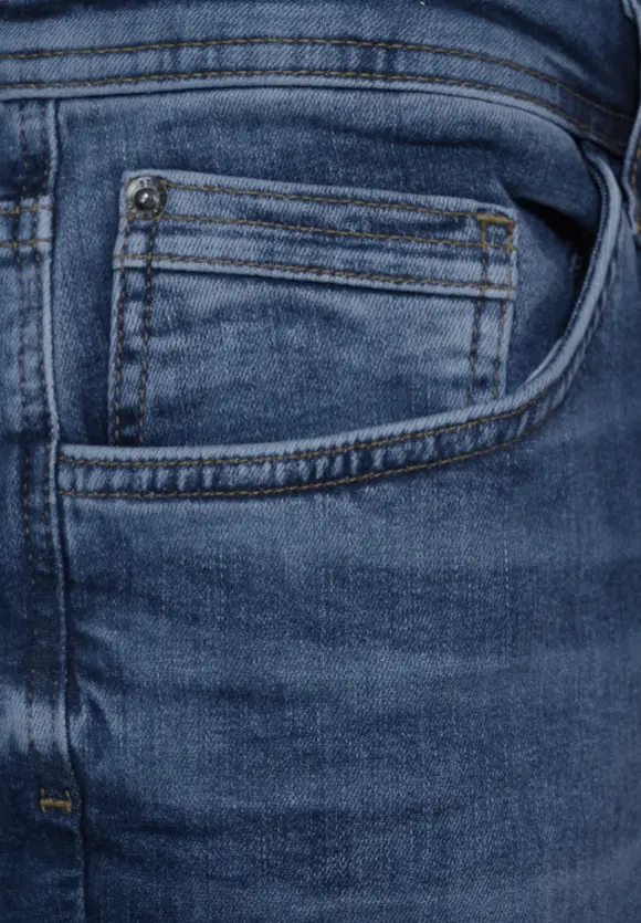 Regular Fit Jeans Bermuda - dark blue heavy wash