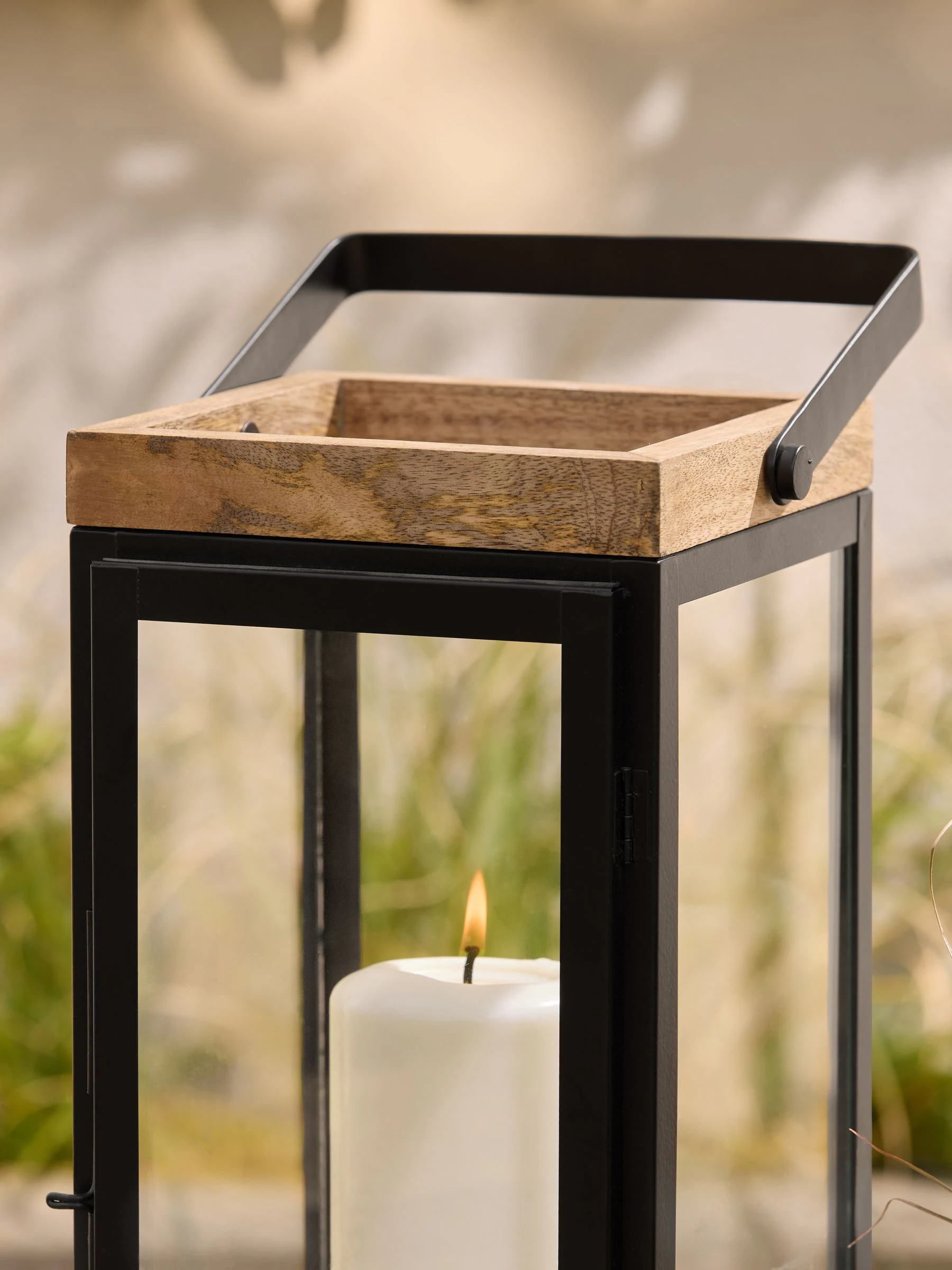 Bronx - Extra grote lantaarn van hout en glas