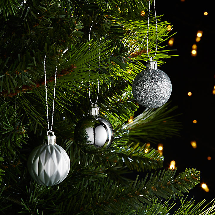 Décoration boule de noël ø40 mm argentée (24 pièces)