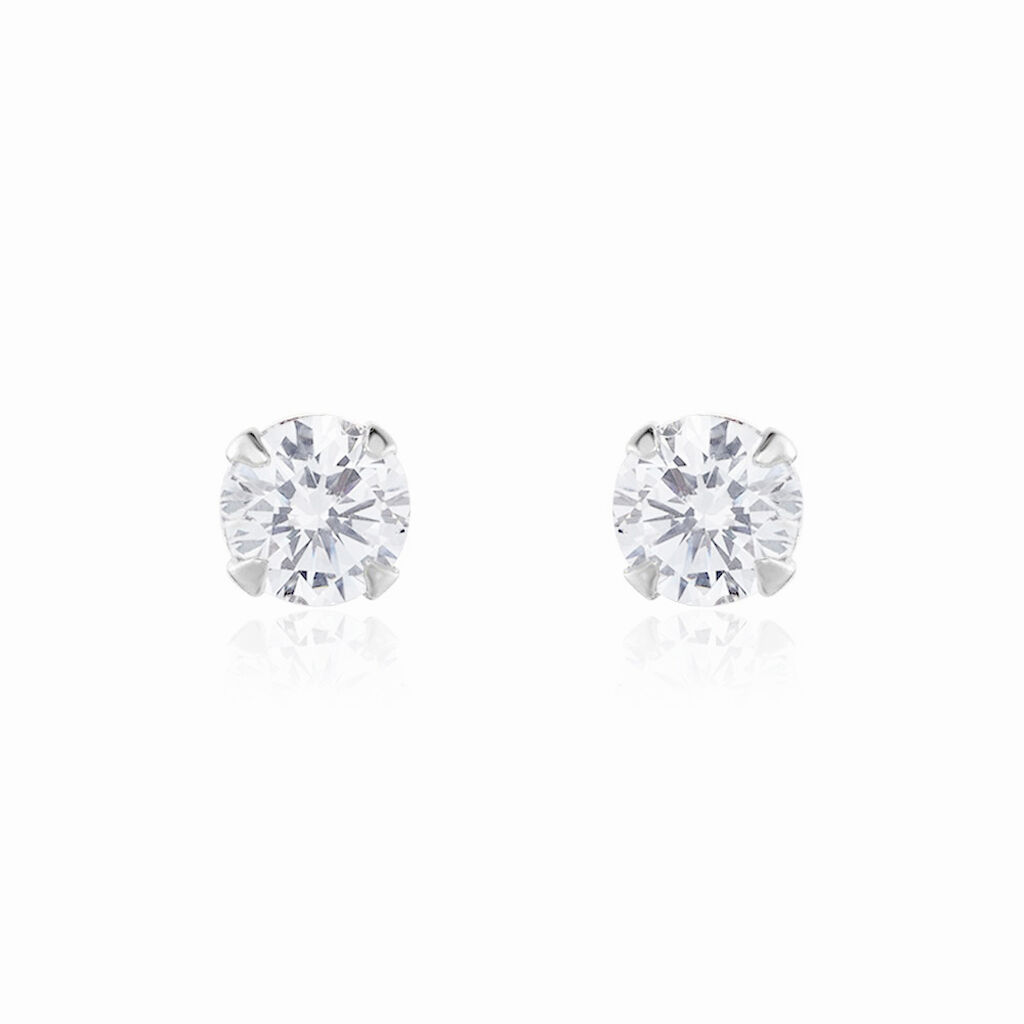Boucles D'oreilles Puces Laena Argent Blanc Oxyde De Zirconium