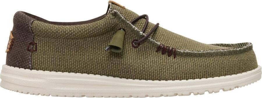HEYDUDE Instappers Walli Braided Burnt HD40003-3CI Groen